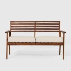 Saracina Home Mid-Century Modern Slatted Acacia Outdoor Bench -Furniture Store GUEST 357cd598 0985 4ecf 9acd e431a2949b76