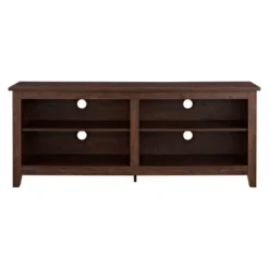 Transitional 4 Cubby Wood Open Storage TV Stand For TVs Up To 65"- Saracina Home -Furniture Store GUEST 35ddccd8 7420 4781 824a 55a3b4dec1bf