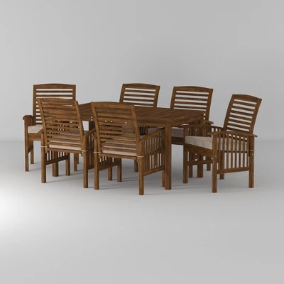 Ravenscroft 7pc Acacia Wood Patio Dining Set - Saracina Home 4 Ravenscroft 7pc Acacia Wood Patio Dining Set - Saracina Home - Image 4