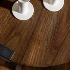 Set Of 2 Wrightson Urban Industrial Wrap Leg Round Side Tables Dark Walnut - Saracina Home -Furniture Store GUEST 38617539 64f1 461b a3fd 887f63054033