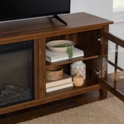 Tasi Transitional Farmhouse Glass Window Pane Door With Electric Fireplace TV Stand For TVs Up To 80" - Saracina Home -Furniture Store GUEST 3996fb8e b862 40de b082 15ae3d8376e2