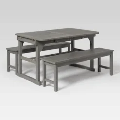 Ravenscroft 3pc Modern Boho Acacia Wood Slat Top Outdoor Dining Set - Saracina Home -Furniture Store GUEST 3a4476ac 5a96 4591 9ff8 ee243f6990d5