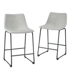 Set Of 2 Laslo Modern Upholstered Faux Leather Counter Height Barstools - Saracina Home -Furniture Store GUEST 3c1d9b2d 061b 4189 81fc ba5af95a33cc