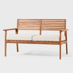 Saracina Home Mid-Century Modern Slatted Acacia Outdoor Bench -Furniture Store GUEST 3cae66e5 3d94 49b5 a793 35599570fee6