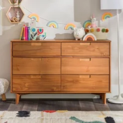 Mid-Century Modern Groove Wood 6 Drawer Dresser - Saracina Home -Furniture Store GUEST 3d447677 be9f 4732 b071 4ec0db1c971f