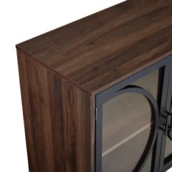 Metal Door Tempered Glass TV Stand For TVs Up To 32" Dark Walnut - Saracina Home -Furniture Store GUEST 3fd7c4f1 5a54 4915 bba4 b5b97045a39c