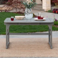 Ravenscroft Modern Boho Acacia Wood Slat Top Rectangle Extendable Outdoor Table - Saracina Home -Furniture Store GUEST 3fec749b 7c7e 4842 a9d7 7206a137f8a5