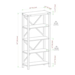 64" Sophie Industrial X Frame Bookshelf - Saracina Home -Furniture Store GUEST 4056ef5b a1ba 4723 8b3f 27d330c71048