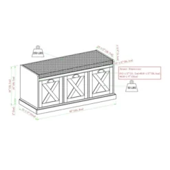 Farmhouse 40" 3 Drawer Storage Bench With Cushion - Saracina Home -Furniture Store GUEST 427114cc 2ce3 4b5e a3c4 9fd4fc840075