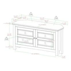 Modern 2 Glass Door Corner TV Stand For TVs Up To 48" - Saracina Home -Furniture Store GUEST 42919296 abf4 42ae ae74 3192155a42e4