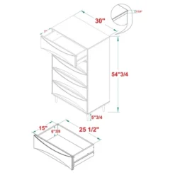 Mid-Century Modern Contoured 5 Drawer Chest Of Drawers - Saracina Home -Furniture Store GUEST 43cc1e9a 5cd5 4151 938d 575cc286a256