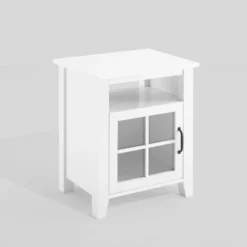 Transitional Classic Windowpane Storage Side Table - Saracina Home -Furniture Store GUEST 4469cf83 cd93 4faf 9e56 10d6ff377ccb