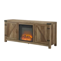 Clarabelle Double Door Farmhouse Electric Fireplace TV Stand For TVs Up To 65" - Saracina Home -Furniture Store GUEST 4494f123 d196 4c38 aef1 a245ca85853c
