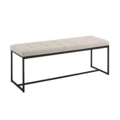 48" Upholstered Bench With Metal Base - Saracina Home -Furniture Store GUEST 4715651e 2daa 4dcc b022 0a83e715aab2