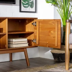 Solid Wood Mid-Century Modern TV Stand For TVs Up To 65" - Saracina Home -Furniture Store GUEST 4814f0a0 557a 4091 bf29 8479abd8c5d7