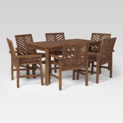 7pc Slatted Chevron Acacia Patio Dining Set - Saracina Home 24 7pc Slatted Chevron Acacia Patio Dining Set - Saracina Home -Furniture Store GUEST 4871da67 cad9 4005 bad1 36caadb12835