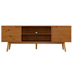 Solid Wood Mid-Century Modern TV Stand For TVs Up To 80" - Saracina Home -Furniture Store GUEST 48805313 cc17 4994 abcd 906cc16aab94