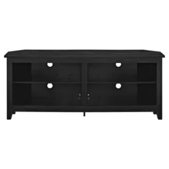 Transitional 4 Cubby Wood Open Storage Corner TV Stand For TVs Up To 65" - Saracina Home -Furniture Store GUEST 4917b106 5e2a 40e4 8aa2 a4963e7e702d