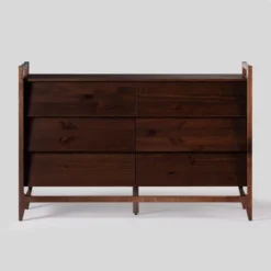 Mid-Century Modern Solid Wood Paneled 6 Drawer Dresser - Saracina Home -Furniture Store GUEST 49a2c600 8b8b 46e6 9e77 d65884fb7861
