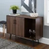 44" Mid-Century Modern Asymmetrical Sideboard Dark Walnut - Saracina Home