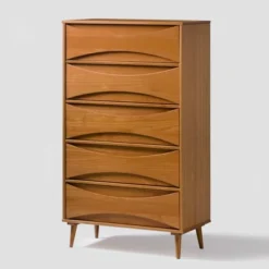 Mid-Century Modern Contoured 5 Drawer Chest Of Drawers - Saracina Home -Furniture Store GUEST 4c1c83b0 0324 4ee8 ae12 19111936c63c