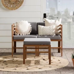 3pc Modular Acacia Wood Patio Chat Set With Cushions - Saracina Home -Furniture Store GUEST 4cc38bd9 3ca1 4e61 a564 59459ce12f1d