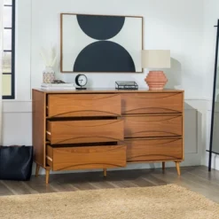 Mid-Century Modern Contoured 6 Drawer Dresser - Saracina Home -Furniture Store GUEST 4f9f1d1c 1d30 433d abee ec047232182c