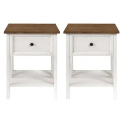 Set Of 2 Farmhouse Single Drawer V Frame Nightstands - Saracina Home -Furniture Store GUEST 50285f74 c096 4646 942b 6ccbf5d3dde3