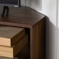 Contemporary Corner TV Stand For TVs Up To 55" Dark Walnut - Saracina Home -Furniture Store GUEST 50db4602 d193 43eb a679 91af7d560c96