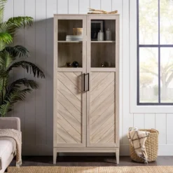 68" Boho Modern Tall Storage Wood Cabinet - Saracina Home -Furniture Store GUEST 51d4275b 30d0 4c3b 85c4 0822c6d9819a