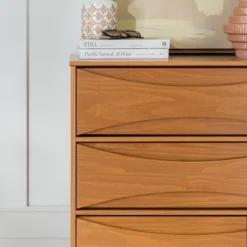 Mid-Century Modern Contoured 5 Drawer Chest Of Drawers - Saracina Home -Furniture Store GUEST 52450d7c 149b 4658 bbc3 0638d4783538