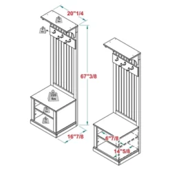Waylon Rustic Farmhouse Solid Wood Tall Hall Tree - Saracina Home -Furniture Store GUEST 53f12056 5d50 4ebe bd7a 37f1edcb2150