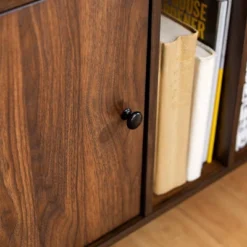 Modern Vinyl Record Player Storage TV Stand For TVs Up To 65" Dark Walnut - Saracina Home -Furniture Store GUEST 5506d0d6 4998 4dc3 9b64 c3867146005b