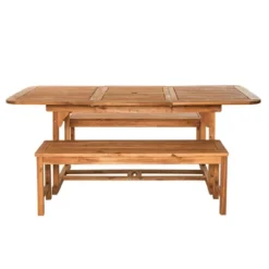 Ravenscroft 3pc Modern Boho Acacia Wood Slat Top Outdoor Dining Set - Saracina Home -Furniture Store GUEST 561f36a7 8490 4fbe 953c 3885eda5a8e2