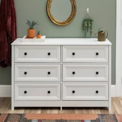 Classic 6 Drawer Groove Dresser White - Saracina Home -Furniture Store GUEST 5691fed4 cd54 4392 b454 4199622939a7