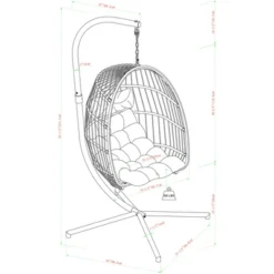 Toluca Hanging Outdoor Boho Egg Chair With Cushion - Saracina Home -Furniture Store GUEST 56aea60f 8fb1 4dcb a5cc 5a0af51b2f08