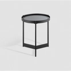 Modern Minimalist Tray Top Round Glass Side Table Black - Saracina Home 12 Modern Minimalist Tray Top Round Glass Side Table Black - Saracina Home -Furniture Store GUEST 59ba750c 7740 47a0 aae3 0b5bc640ae7a