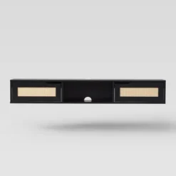 Modern Boho Floating TV Stand For TVs Up To 65" With Rattan Doors - Saracina Home -Furniture Store GUEST 5c5da2f8 f207 45f0 8aa1 950d825c82f9
