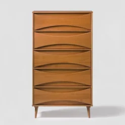 Mid-Century Modern Contoured 5 Drawer Chest Of Drawers - Saracina Home -Furniture Store GUEST 5caa653a 811e 463e 86f8 f53ad4b36c6e