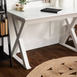 Glass Top Writing Desk With Drawer - Saracina Home -Furniture Store GUEST 5d75243e f631 430a b818 897be8ca9091