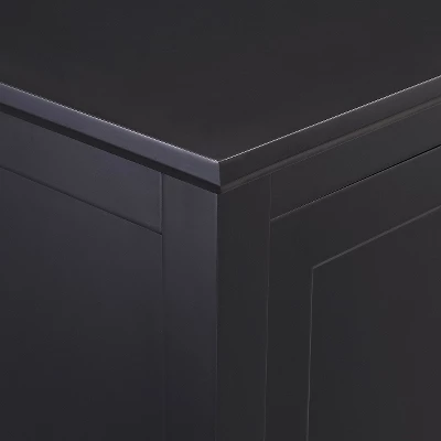 Sliding Door Transitional Wood Storage TV Stand For TVs Up To 80" Black - Saracina Home 3 Sliding Door Transitional Wood Storage TV Stand For TVs Up To 80" Black - Saracina Home - Image 3