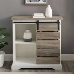 Tertia Modern Transitional Accent Cabinet With Sliding Plank Door - Saracina Home -Furniture Store GUEST 60839e3e 938c 4f37 a473 54180beeabf7