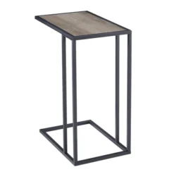 23" Modern Rectangle Two-Tone C Side Table With Metal Base - Saracina Home -Furniture Store GUEST 60d202d8 3d4a 432c abd0 7647db4d46f5