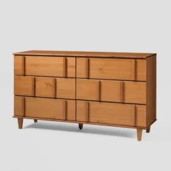 Modern Vertical Accent Solid Wood 6 Drawer Double Dresser - Saracina Home -Furniture Store GUEST 627de9ed 157d 4dcb 97dd fb5a714d8c38