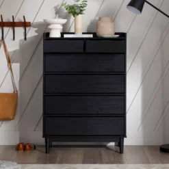 Mid-Century Modern Solid Wood 6 Drawer Vertical Dresser - Saracina Home 27 Mid-Century Modern Solid Wood 6 Drawer Vertical Dresser - Saracina Home -Furniture Store GUEST 637b662c eea4 4bc0 92bd a012795c36fd