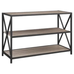 25.62" X Frame Metal And Wood Media Bookshelf - Saracina Home -Furniture Store GUEST 63ec1c95 8e84 4e5c 8fc5 0c2cf5cb4aa4