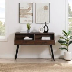 Modern 2 Drawer Angled Console Table - Saracina Home -Furniture Store GUEST 63fb64cd 3650 4422 9343 5e990ab34b5d