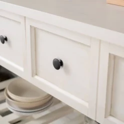 48" Farmhouse Solid Wood 2 Drawer Buffet White - Saracina Home -Furniture Store GUEST 647ab7e8 3c9a 4e65 bc71 7f38e193a85e