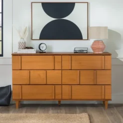 Modern Vertical Accent Solid Wood 6 Drawer Double Dresser - Saracina Home -Furniture Store GUEST 666b6db8 6305 47ae a961 acc292975524