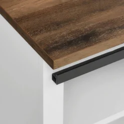 48" Transitional Sliding Barn Door Wood Bench White/Rustic Oak - Saracina Home -Furniture Store GUEST 6676a183 4d1a 454c b6ab f9fb464a2509